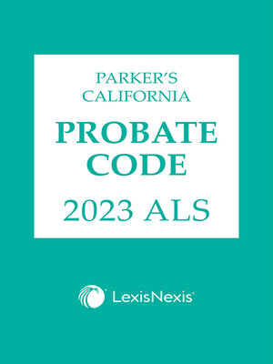 cover image of Parker's California Probate Code ALS